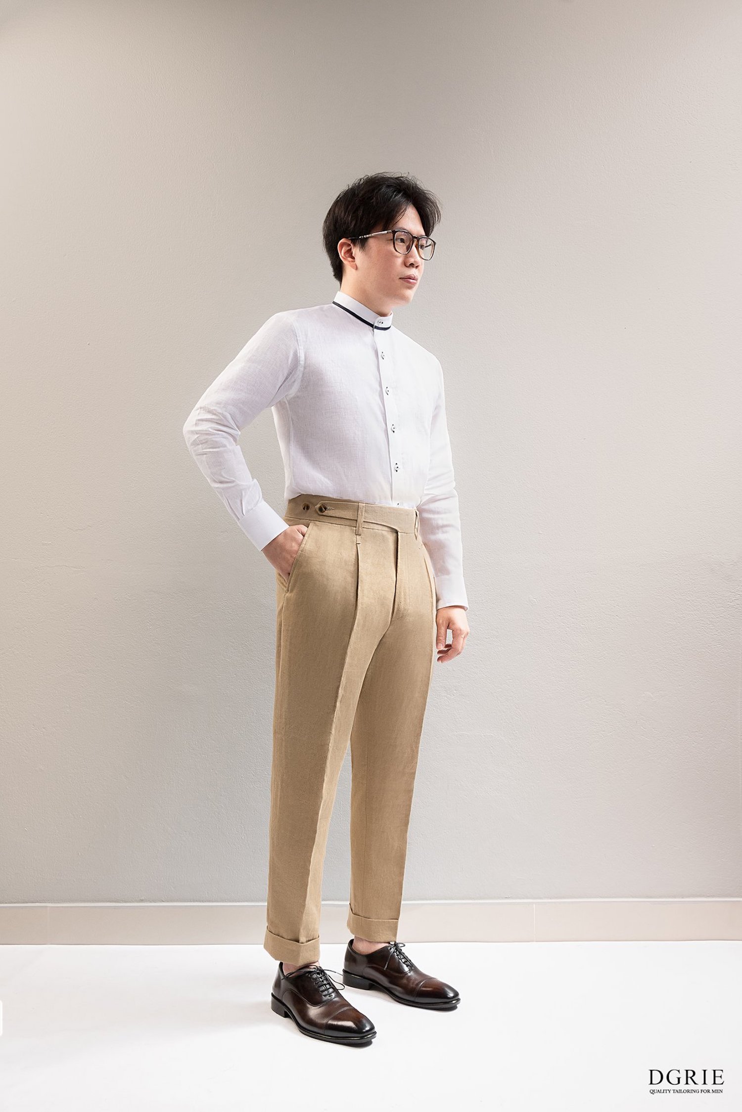 dgrie play collection white linen mandarin collar shirt dgrie 8