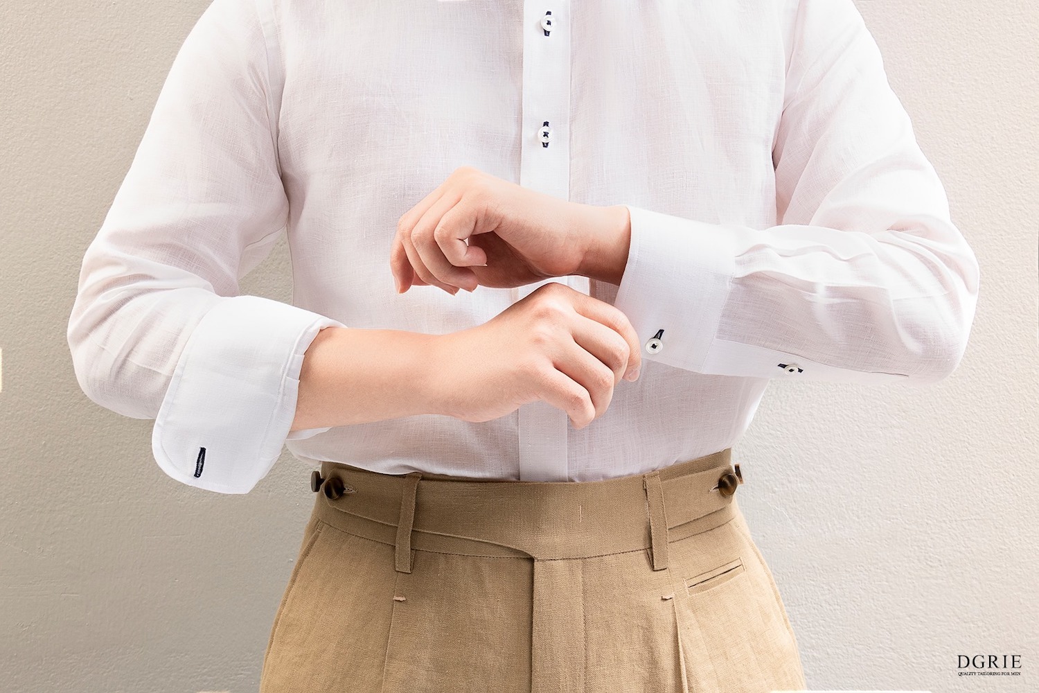 dgrie play collection white linen mandarin collar shirt dgrie 9 dgrie play collection white linen mandarin collar shirt dgrie 9