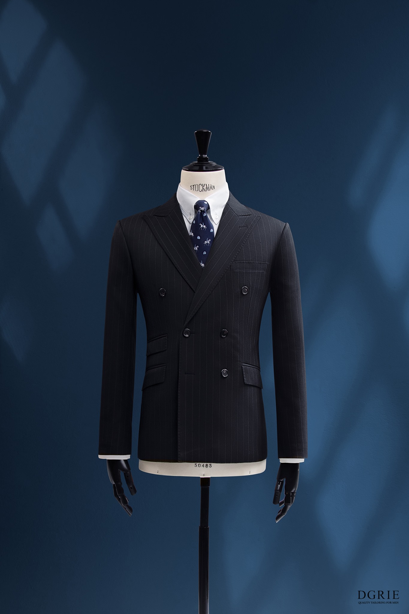 double breasted black wide pinstripe suit 2021 dgrie 1