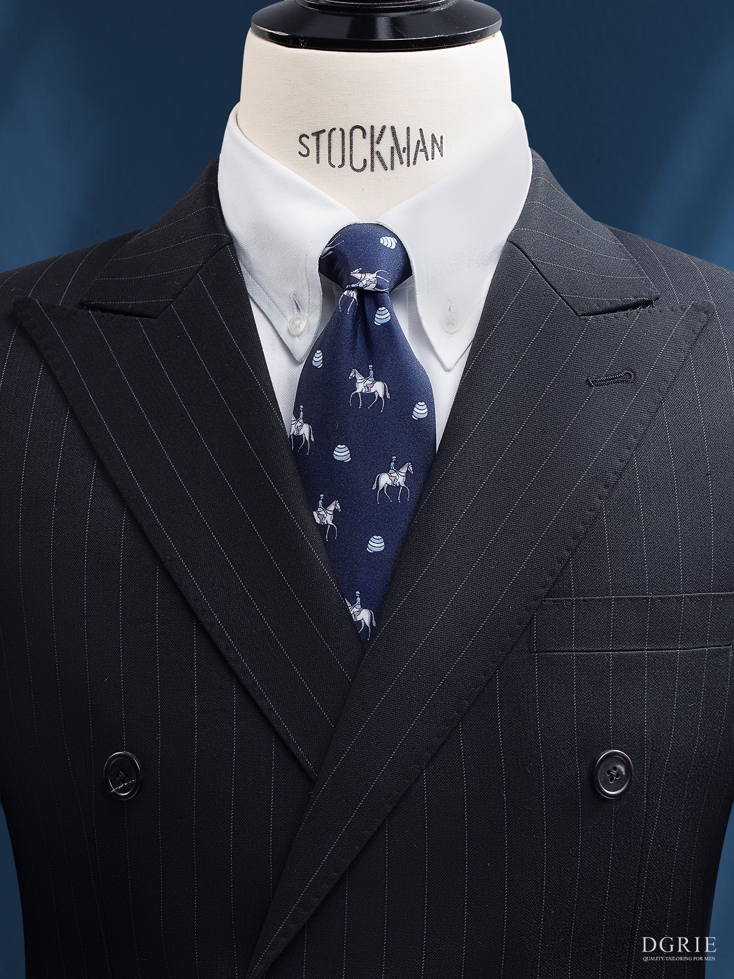 double breasted black wide pinstripe suit 2021 dgrie 2