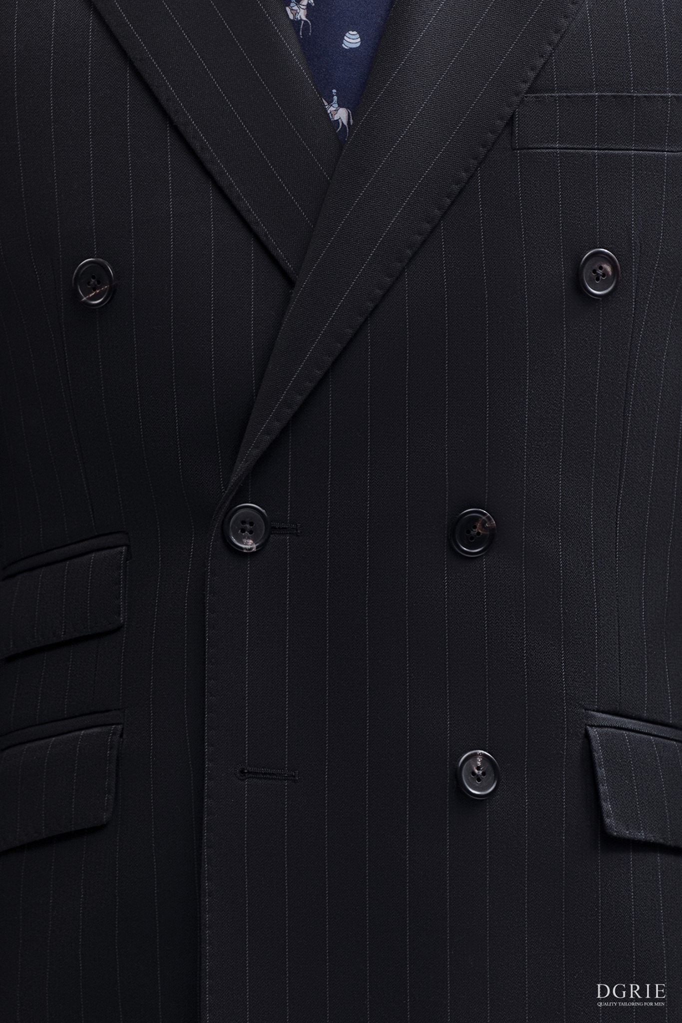 double breasted black wide pinstripe suit 2021 dgrie 4