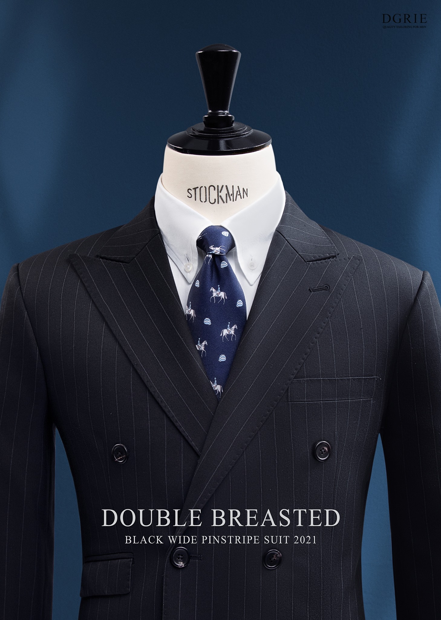 double breasted black wide pinstripe suit 2021 dgrie 5