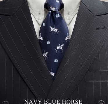 navy blue horse vintage necktie dgrie 2