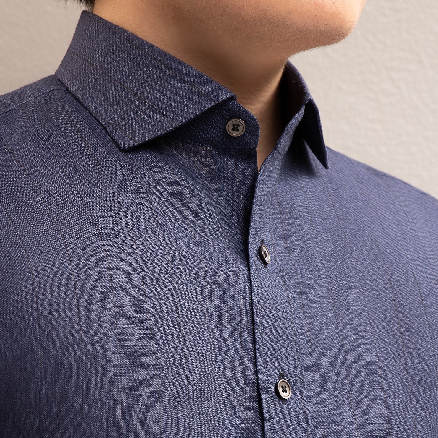 dark ocean blue linen shirt dgrie 6