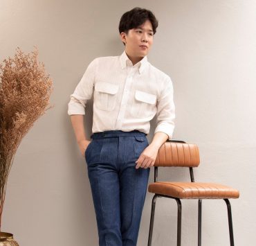 DGRIE PLAY LINEN STRIPE SHIRT: "เสื้อเชิ้ตผ้าลินิน" สีขาวรุ่นพิเศษ 15 dgrie linen stripe shirt dgrie 6