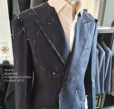 DGRIE Navy Summer Flannel Suit: ตัดสูท วินเทจ ปกแหลม 14 dgrie navy summer flannel suit dgrie 2