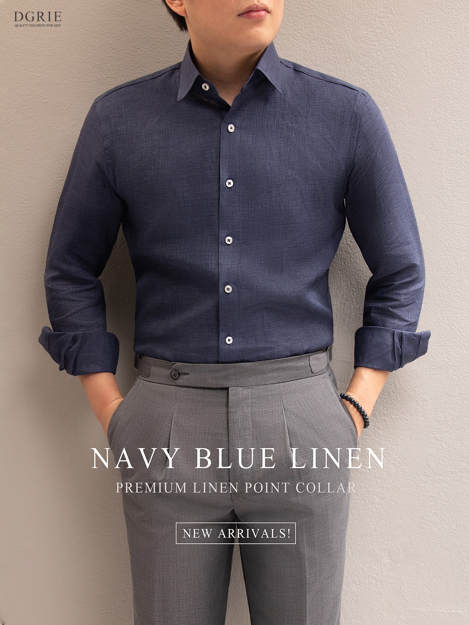 navy blue linen dgrie 1