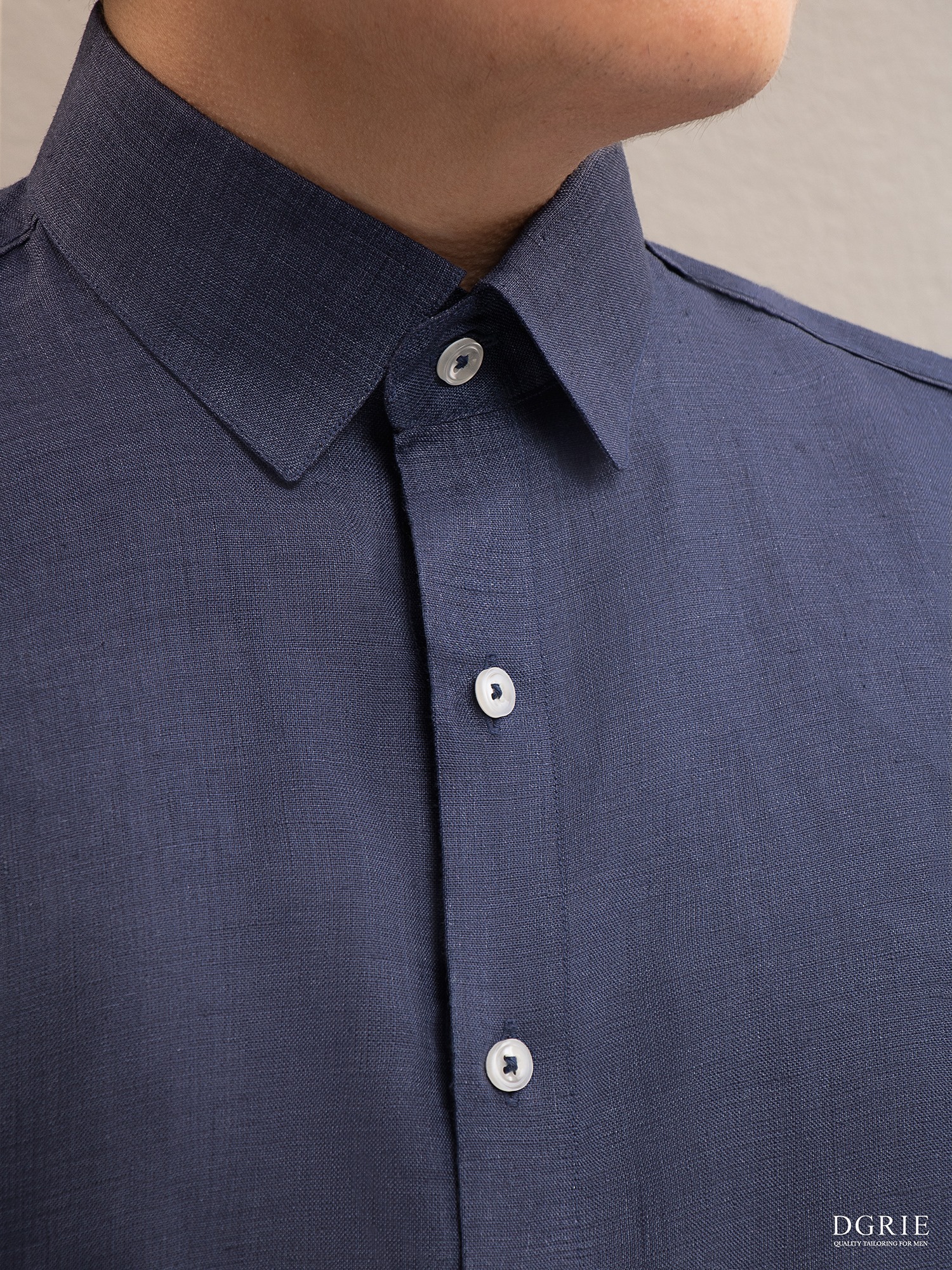 navy blue linen shirt dgrie 3