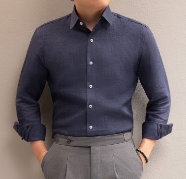 navy blue linen shirt dgrie 4