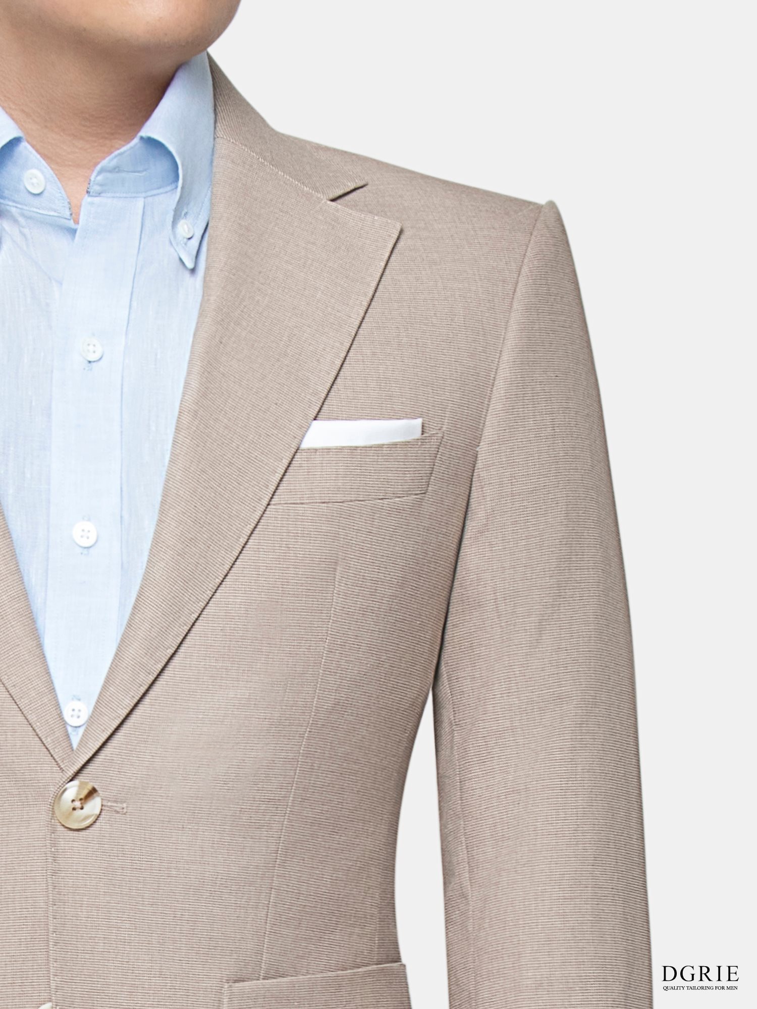 beige cotton wool 2 button dgrie 5