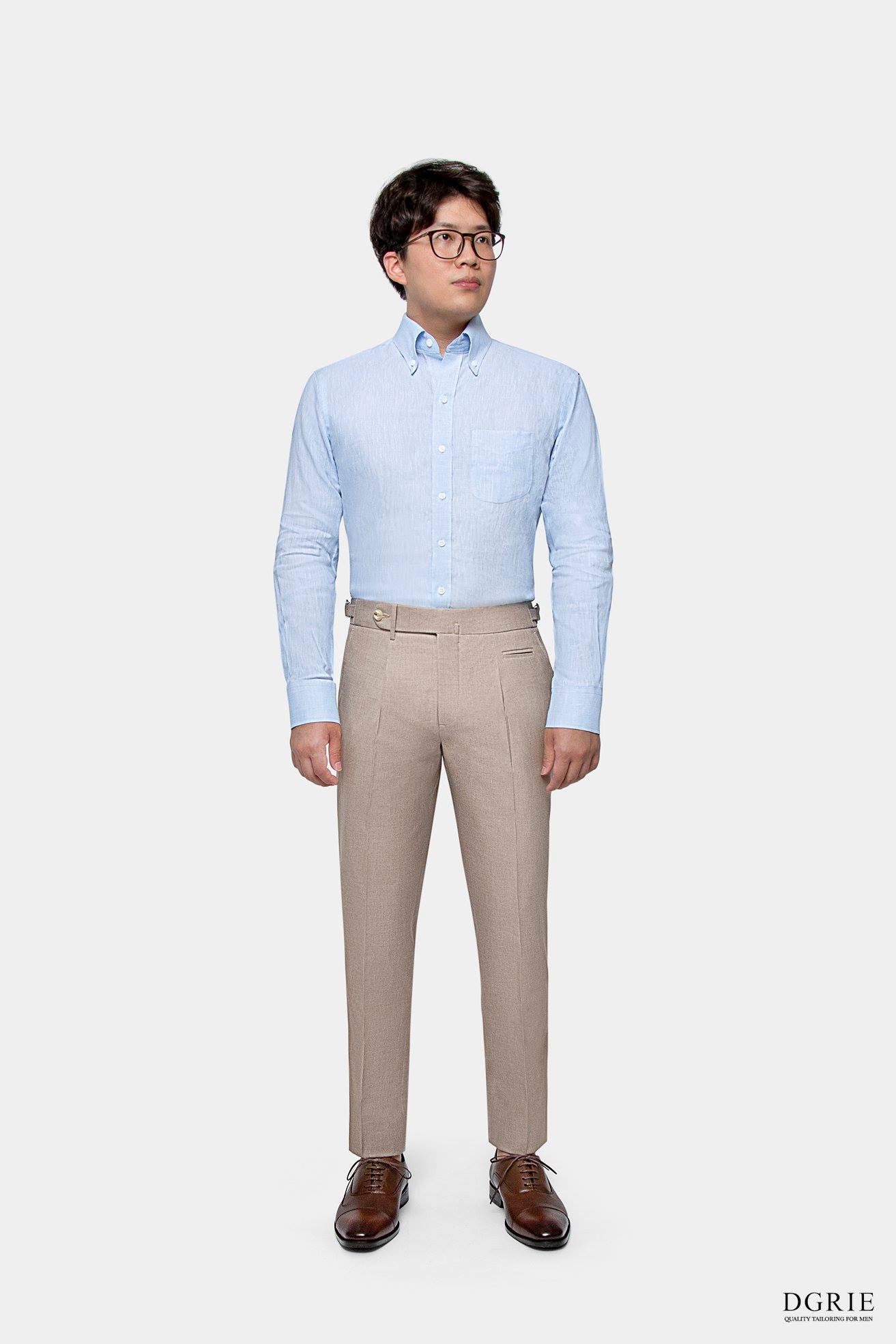 blue button down linen shirt dgrie 4