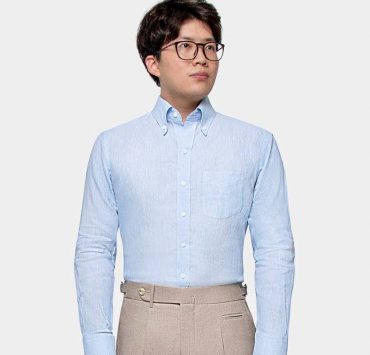 blue button down linen shirt dgrie 5