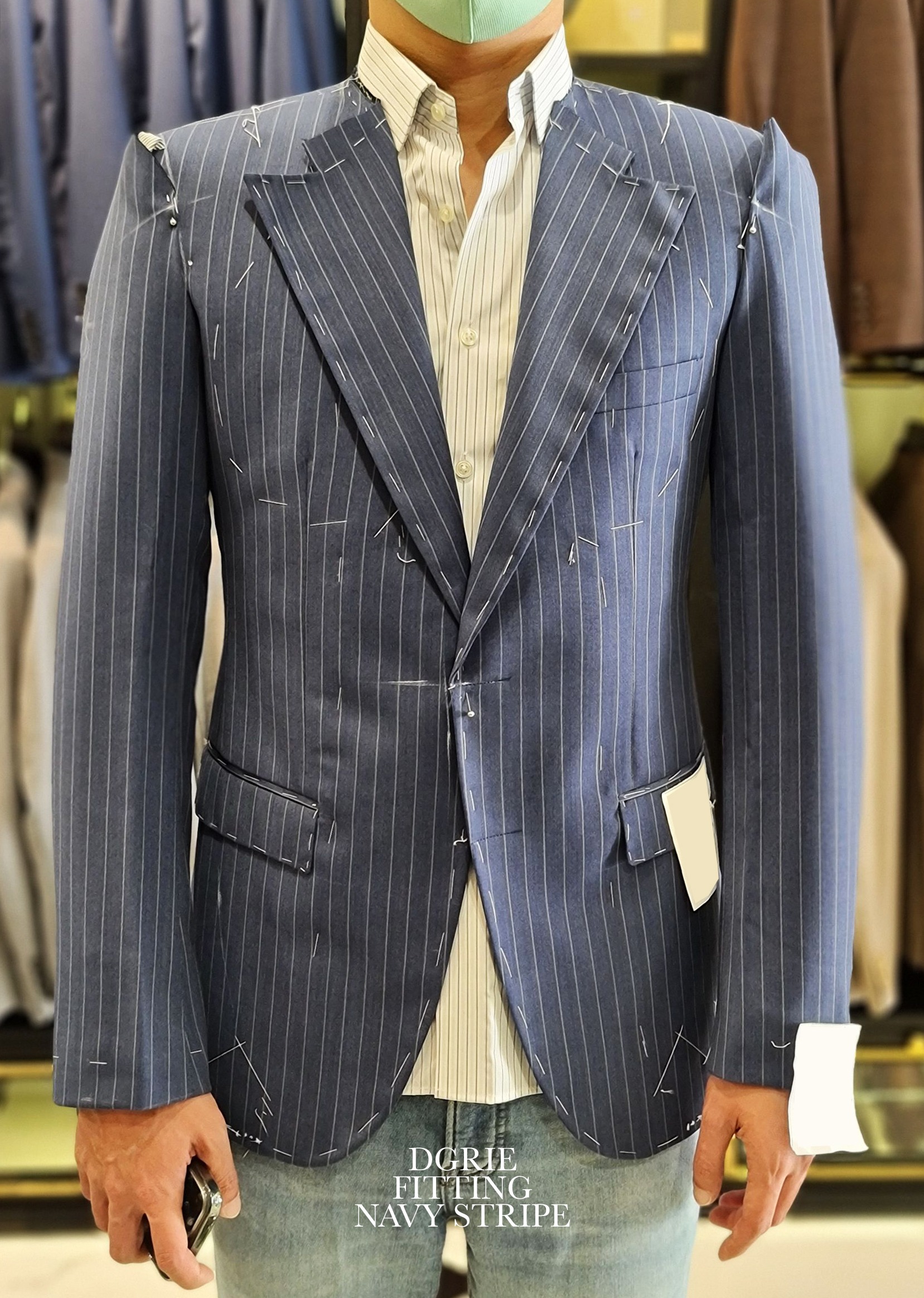 dgrie fitting navy pinstripe dgrie