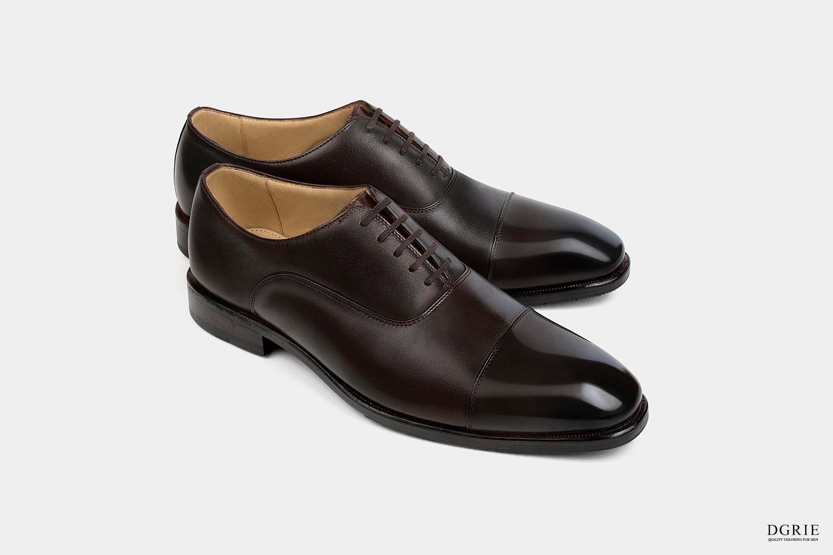 dark brown premium captoe oxford dgrie shoe dgrie 2