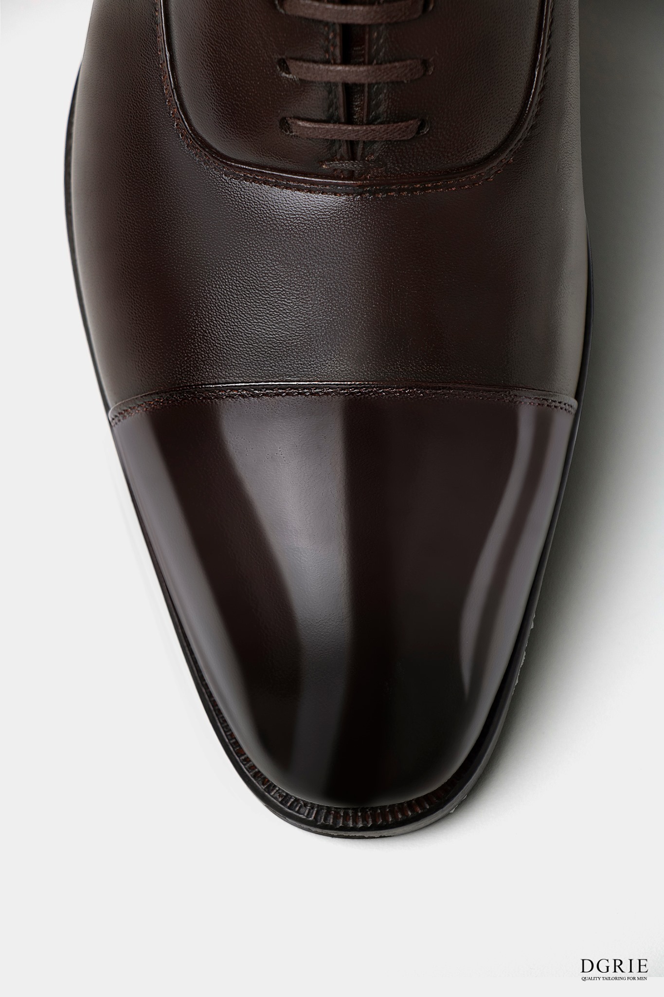 dark brown premium captoe oxford dgrie shoe dgrie