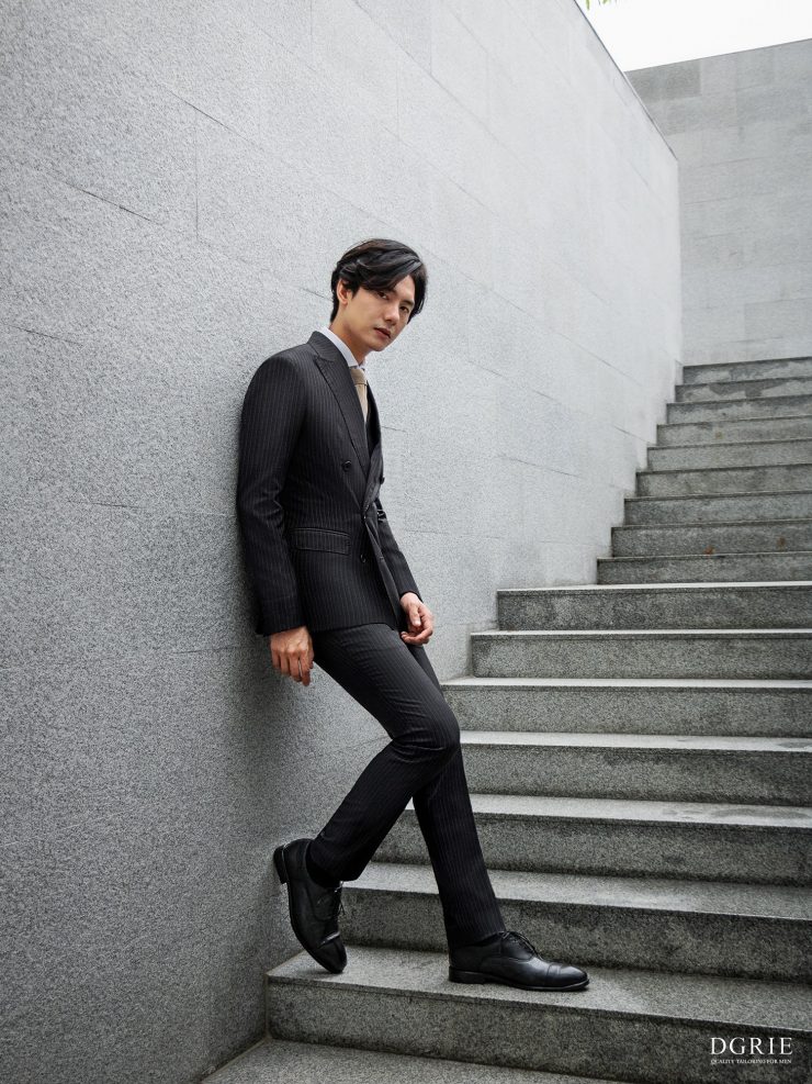 DGRIE BLACK DB Pinstripe: ร้านตัดสูท ตัดสูทลายทางสีดำ กระดุมสองแถว 3 dgrie black db pinstripe dgrie 2