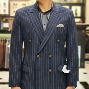 dgrie bespoke navy stripe db 100 wool dgrie 1