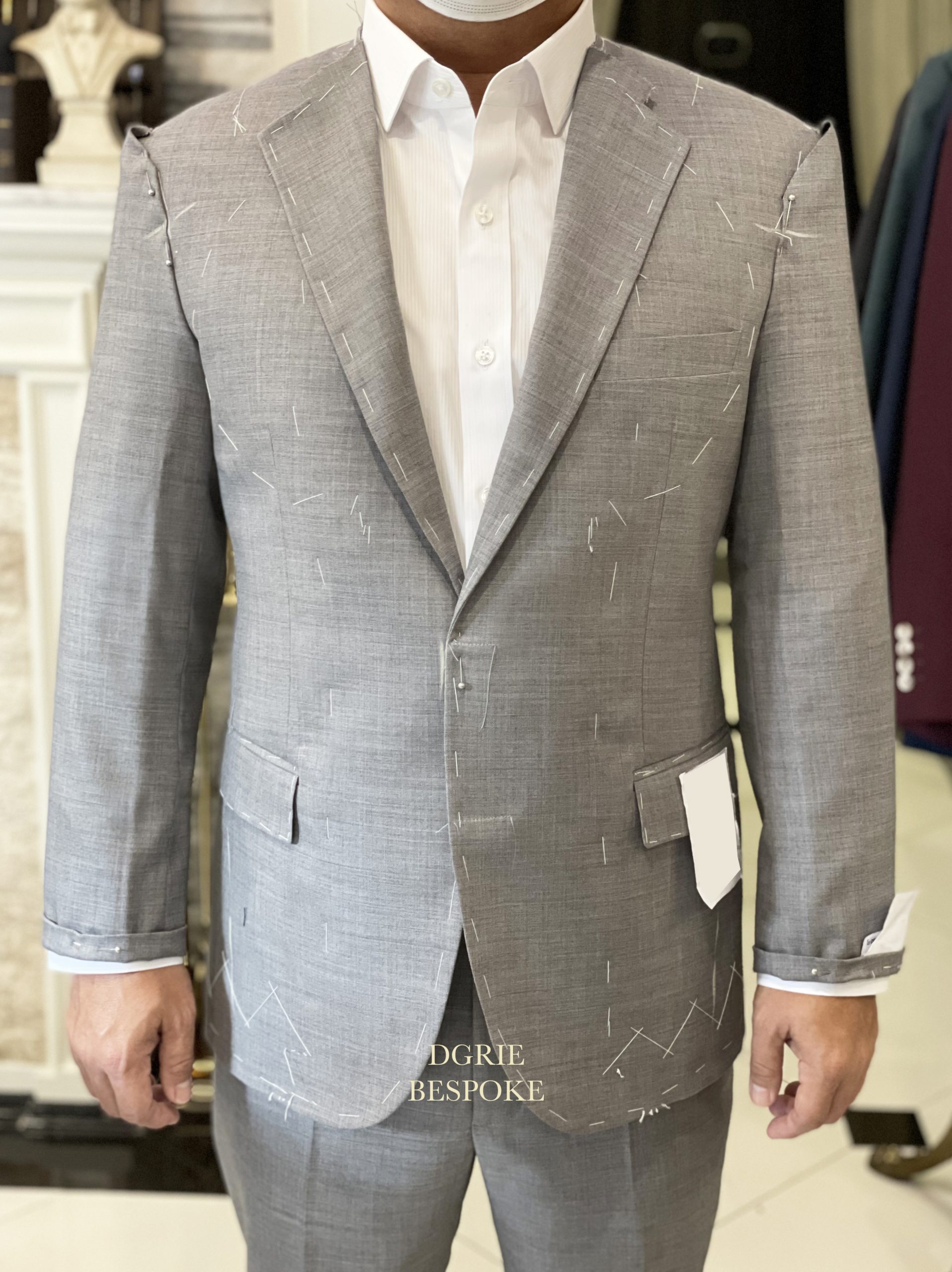 dgrie fitting navy blue grey suit dgrie