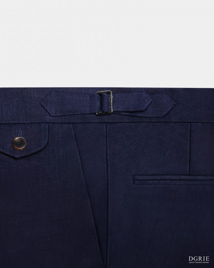 DGRIE NAVY SILVER BUCKLE POCKET LINEN PANTS กางเกงลินินสีกรม 16 dgrie navy silver buckle pocket linen pants dgrie 1