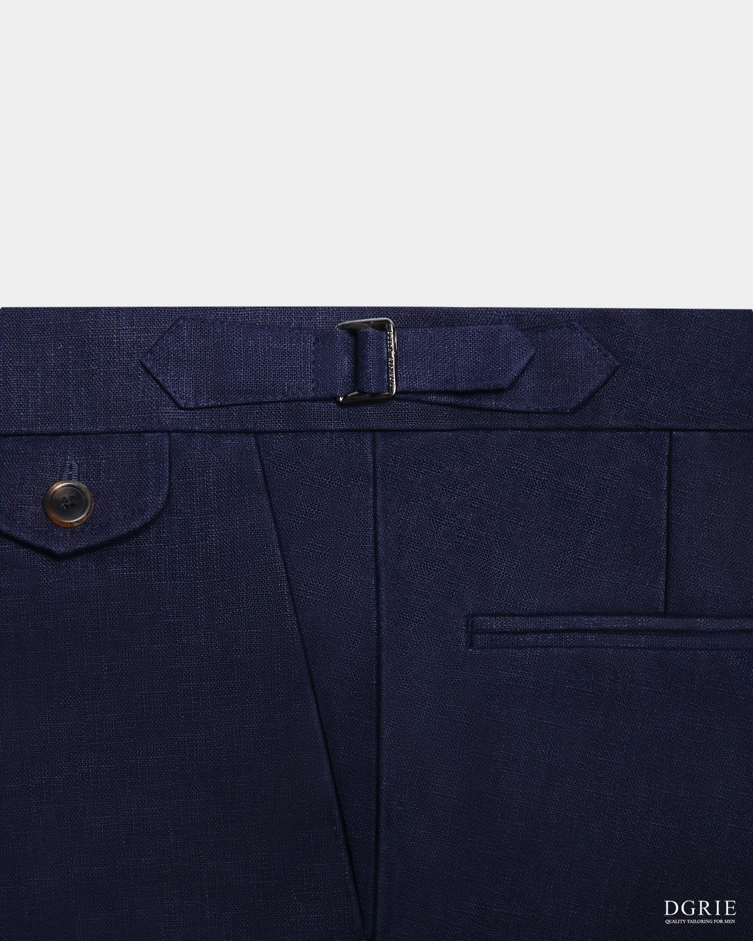 dgrie navy silver buckle pocket linen pants dgrie 1