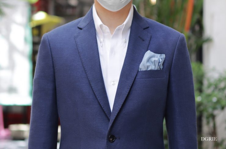 DGRIE SALE 50%: NAVY TEXTURE COTTON WOOL: เสื้อสูทสีน้ำเงิน 9 dgrie sale 50 navy texture cotton wool dgrie 1