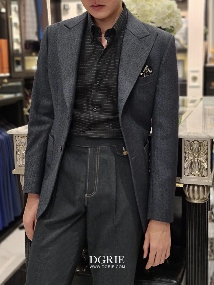 Style: TANOS DARK NAVY WOOL DENIM PANTS: กางเกงยีนส์วินเทจ 14 dgrie tanos dark navy wool denim pants dgrie 1