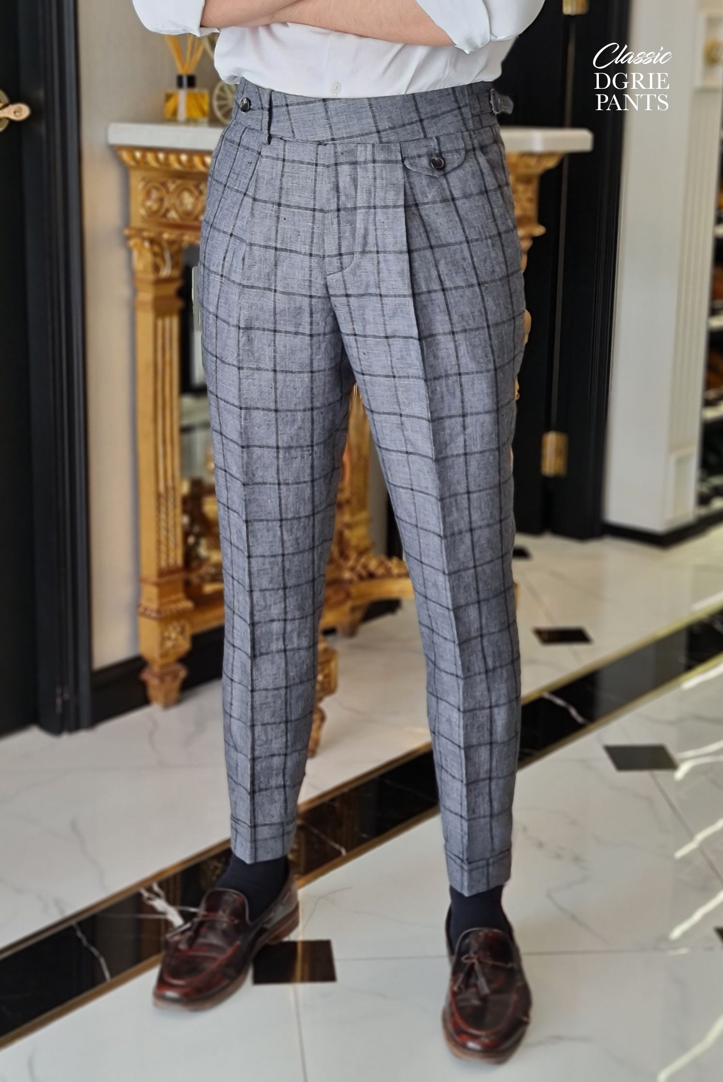 dgrie window dark gray linen pants dgrie