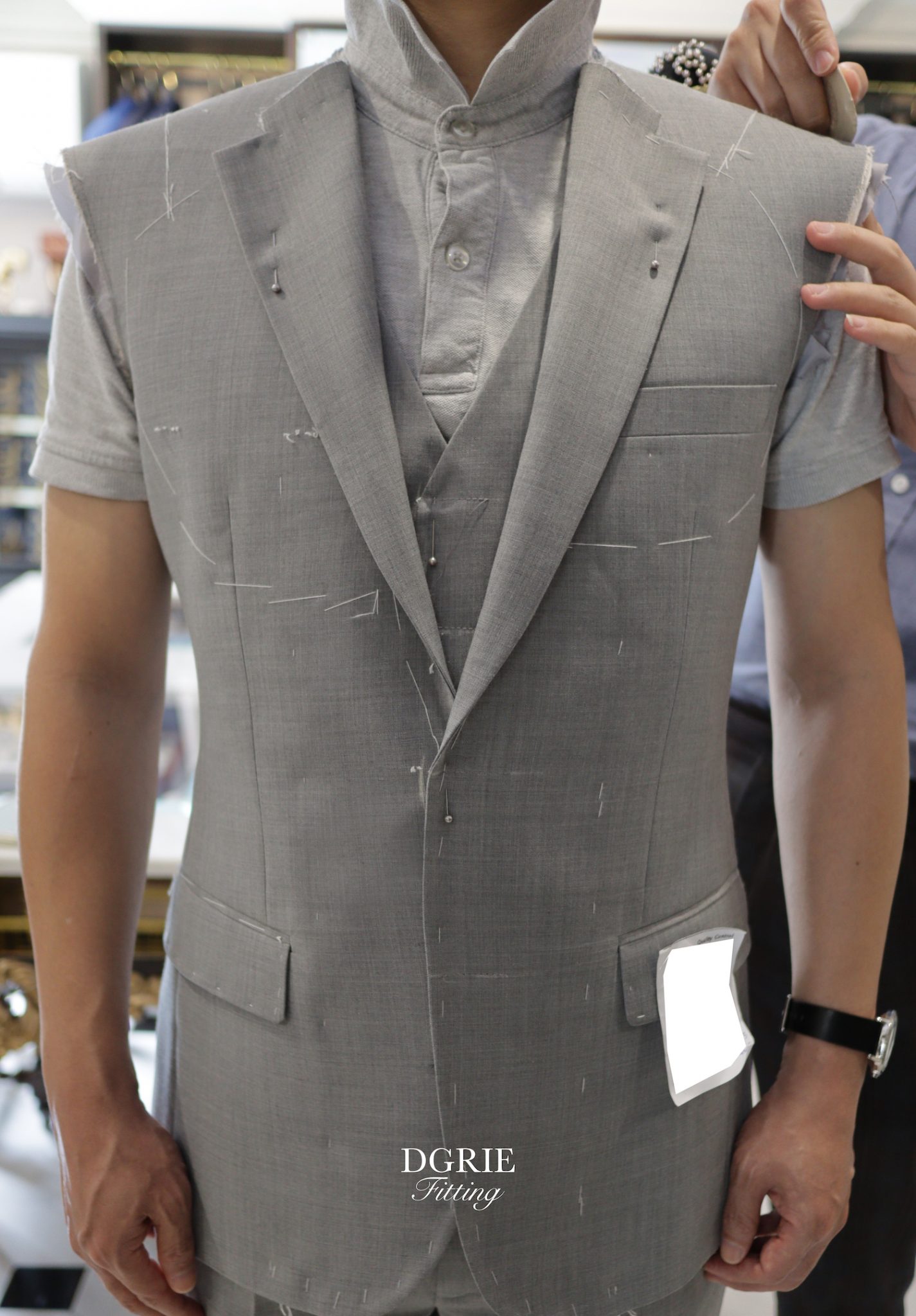 fitting flannel grey herringbone dgrie 2