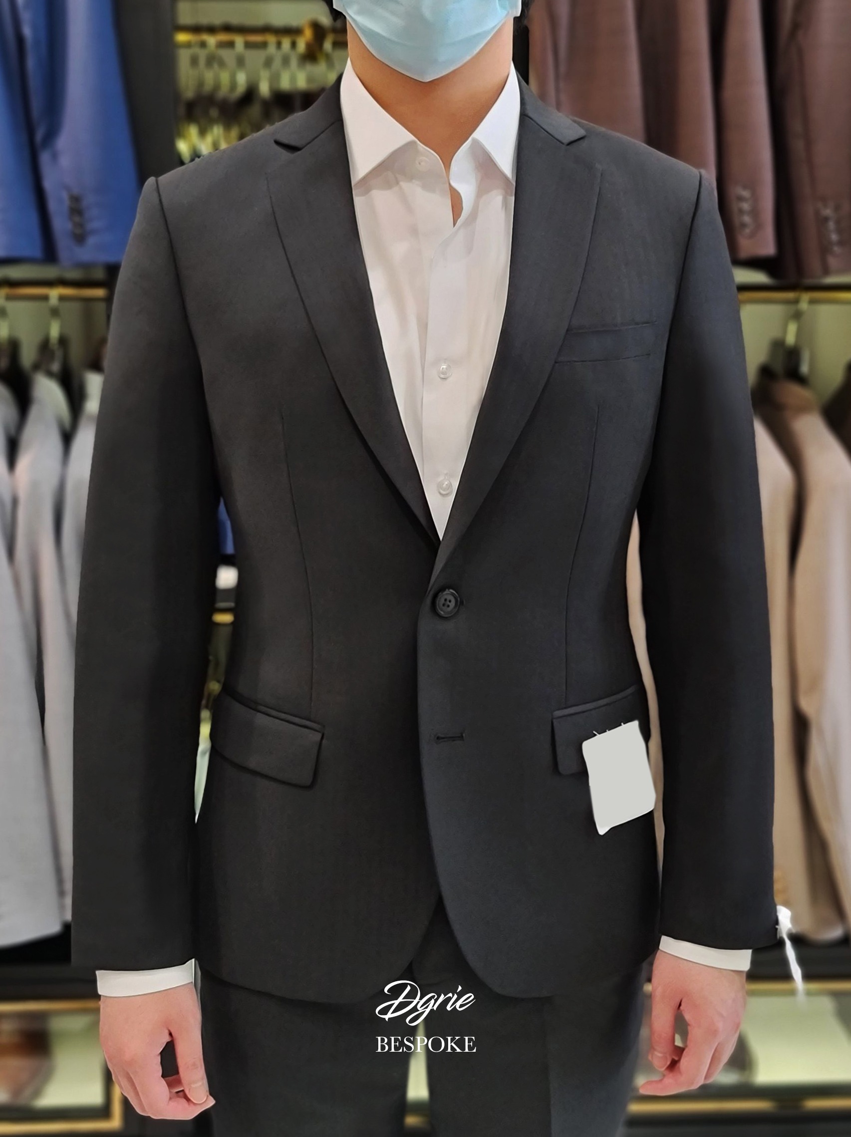 dgrie bespoke black herringbone suit dgrie 1