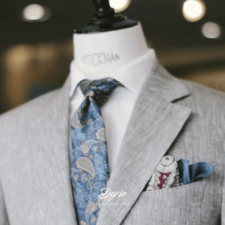 DGRIE BESPOKE: ตัดสูท COTTON LINEN AND GREEN Paisley TIE 14 dgrie bespoke cotton linen and green paisley tie dgrie