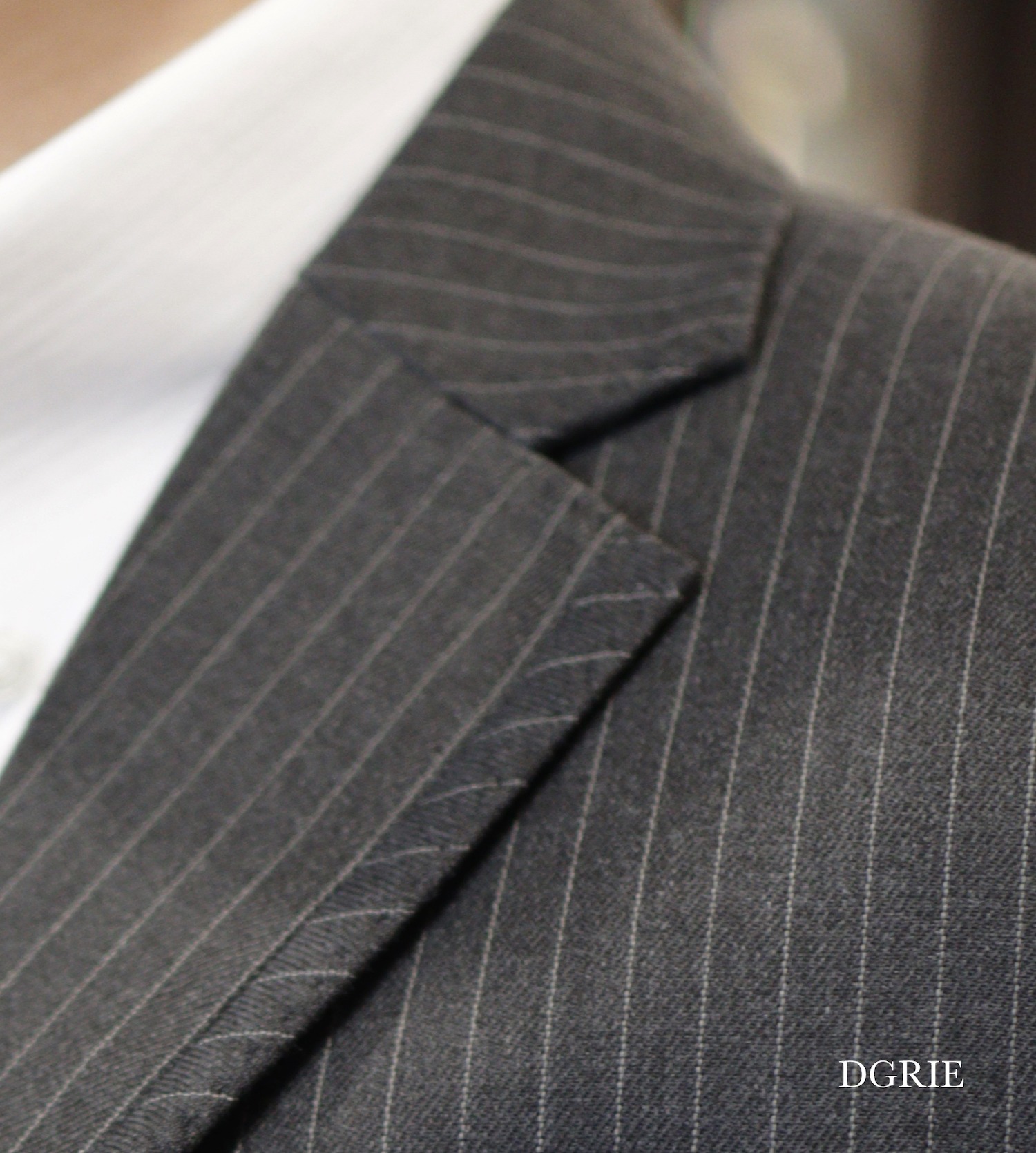 grey pinstipe suit hand made dgrie 2