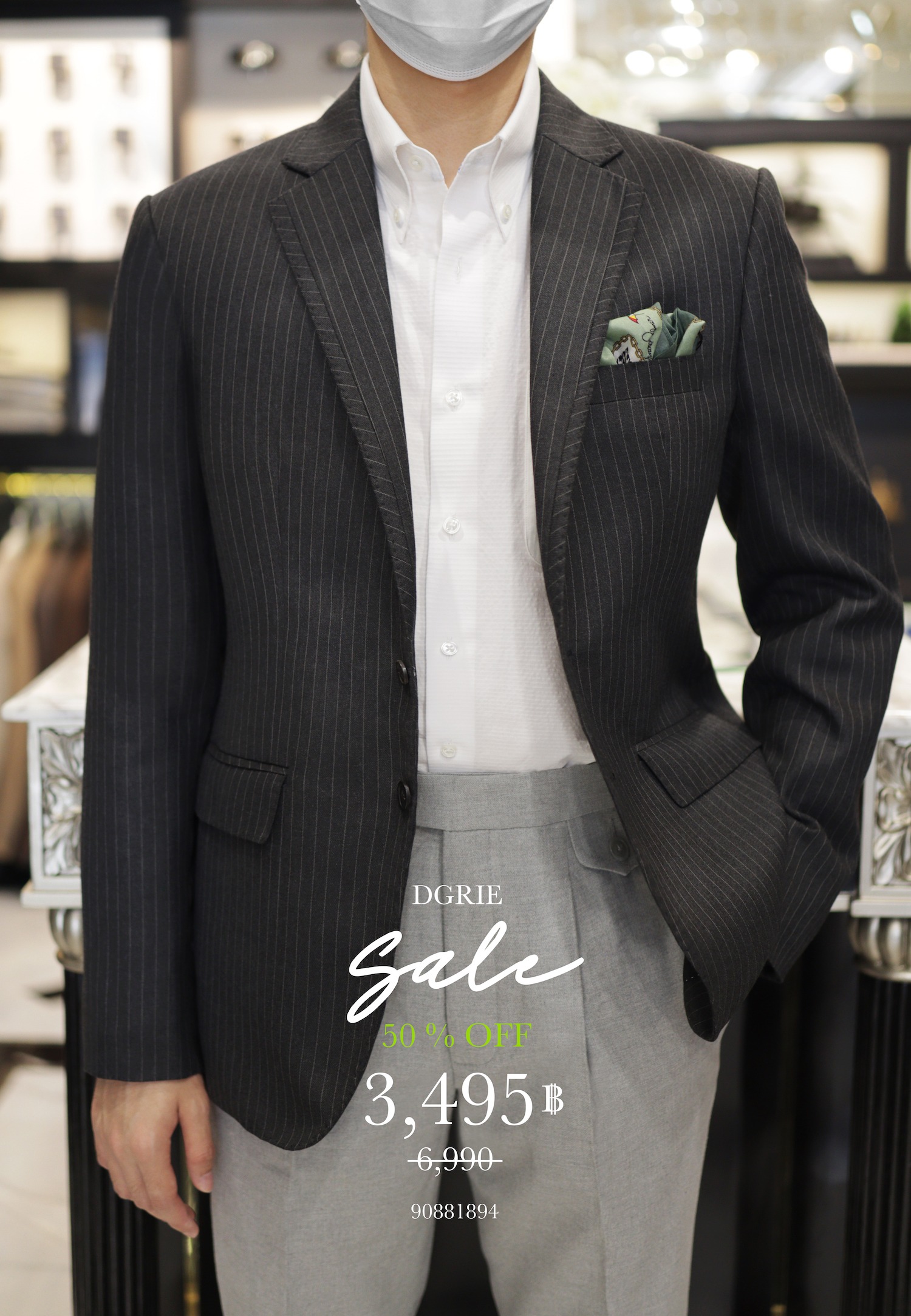 grey pinstipe suit hand made dgrie 5