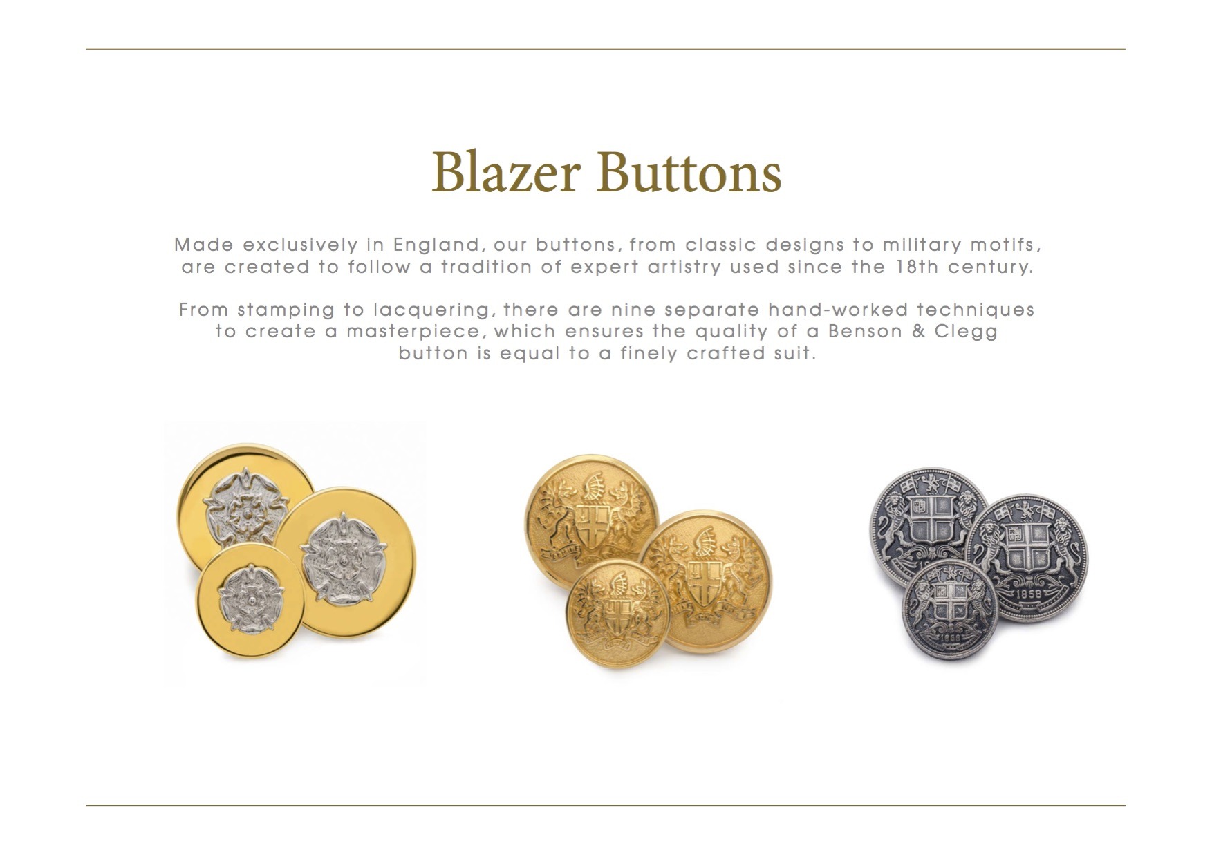 Benson & Clegg - The World's Best Blazer Buttons
