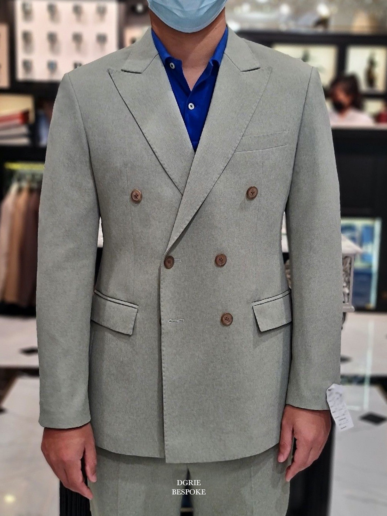 dgrie bespoke light green grey suit dgrie