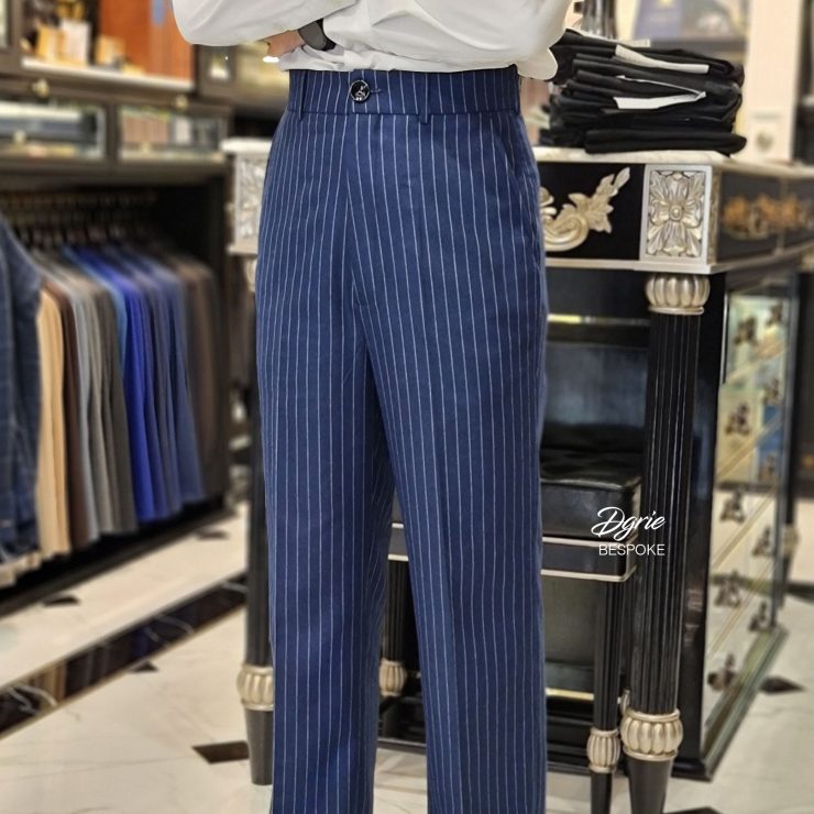 DGRIE FLANNEL Blue PinStripe PANTS: กางเกงวินเทจสีน้ำเงิน 1 dgrie flannel pinstripe pants dgrie 6