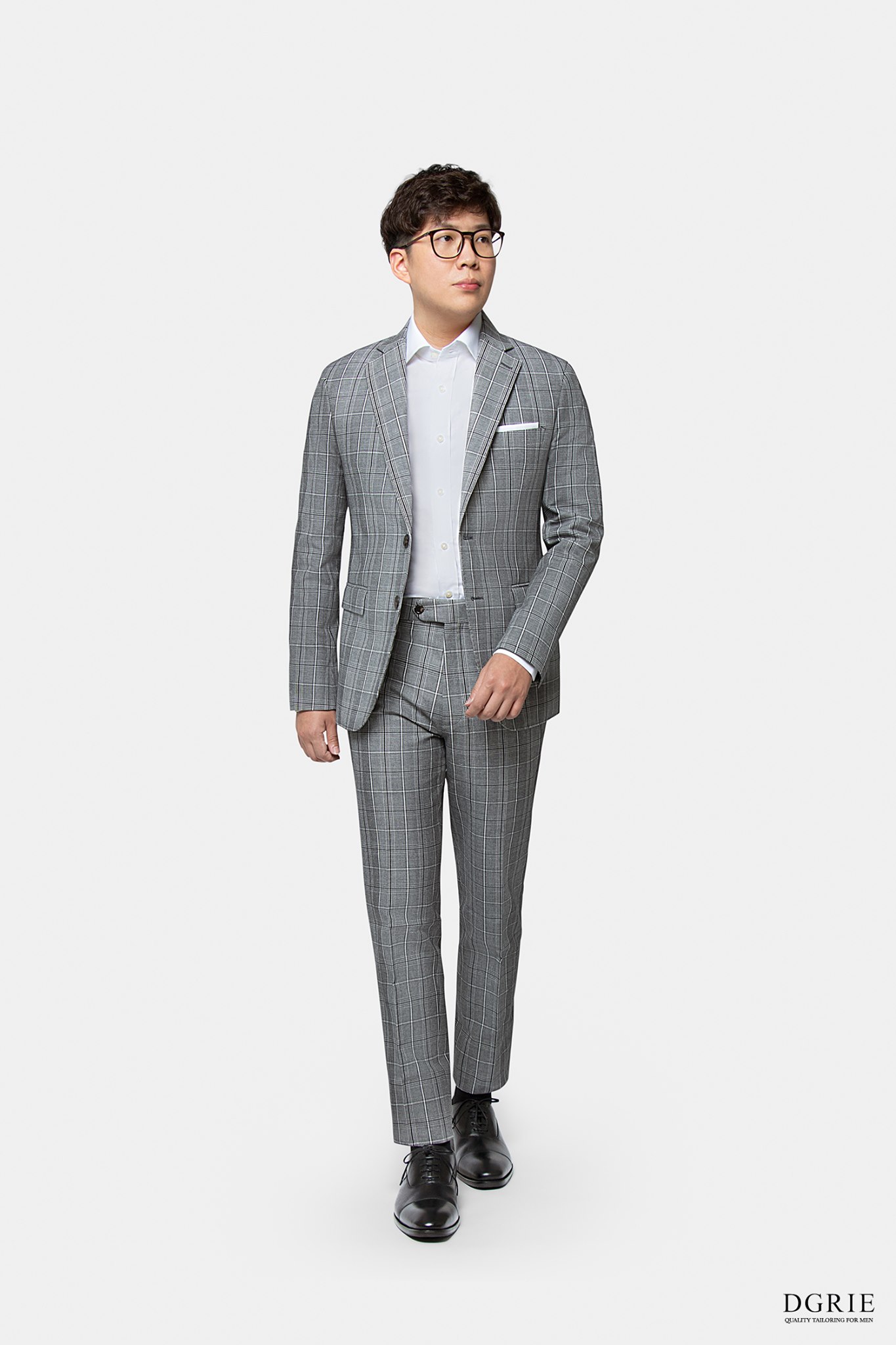 dgrie glen check suit grey dgrie