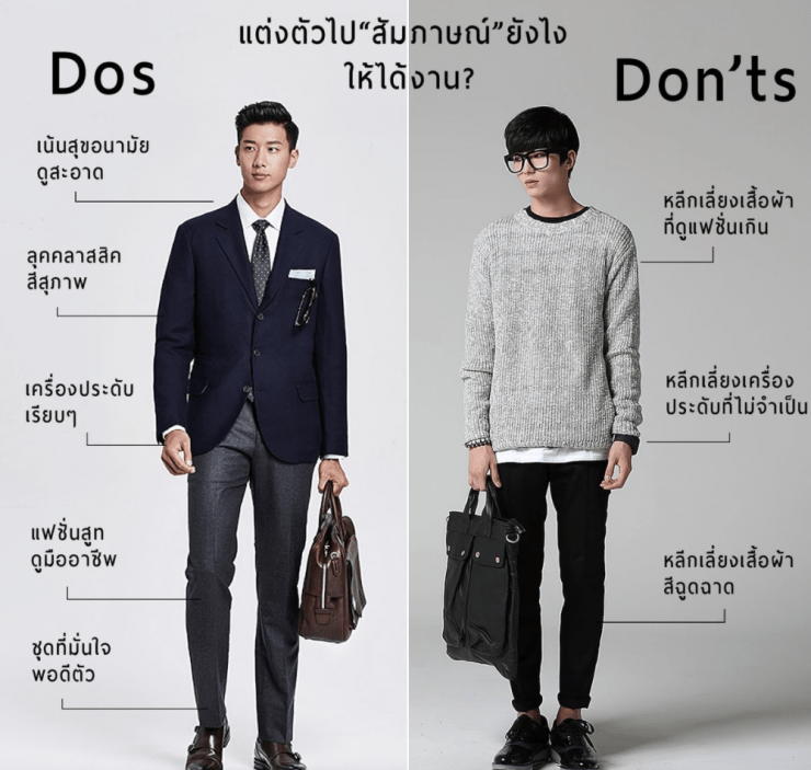 Dos & Don'ts Jobs Interview Suits: แต่งตัวไปสัมภาษณ์งานยังไง ให้ได้งาน? 12 dos donts jobs interview suits dgrie