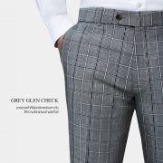 glen check grey pants by dgrie dgrie