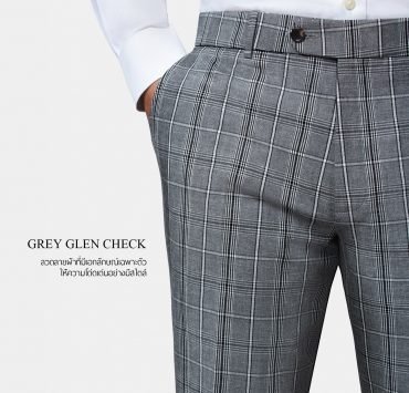 glen check grey pants by dgrie dgrie