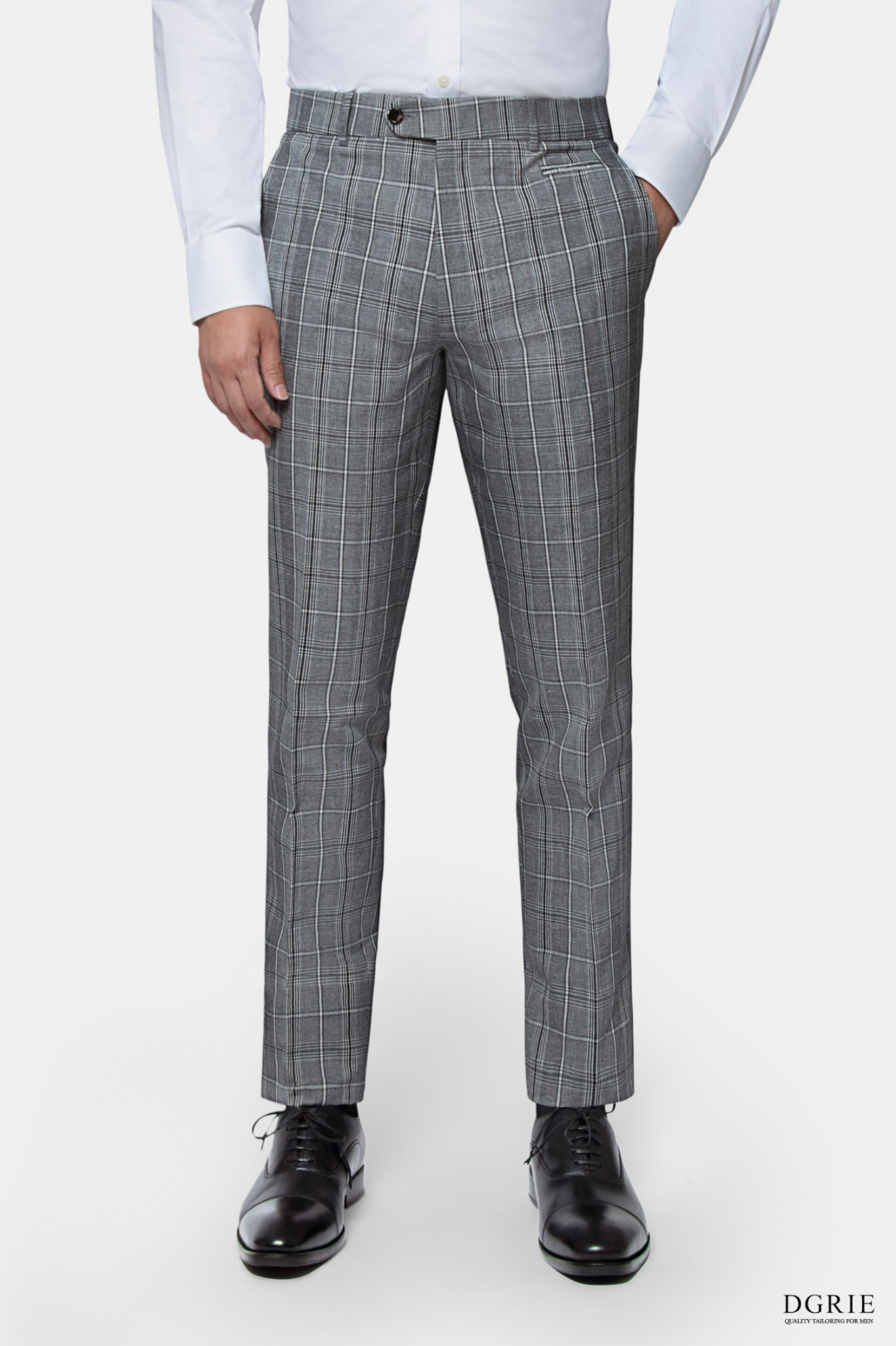 glen check grey pants by dgrie dgrie 4