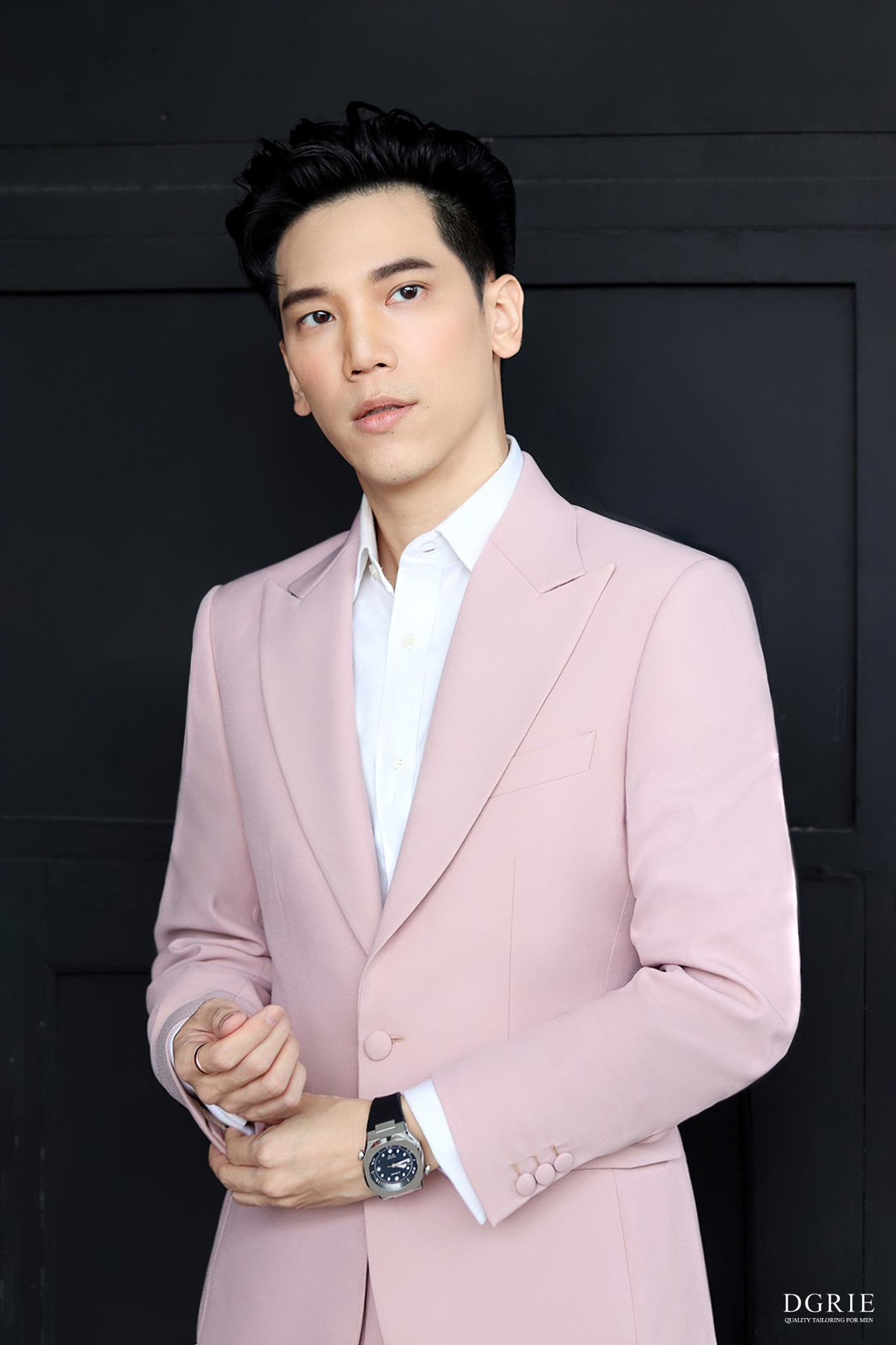 pastel pink crepe suit dgrie 1