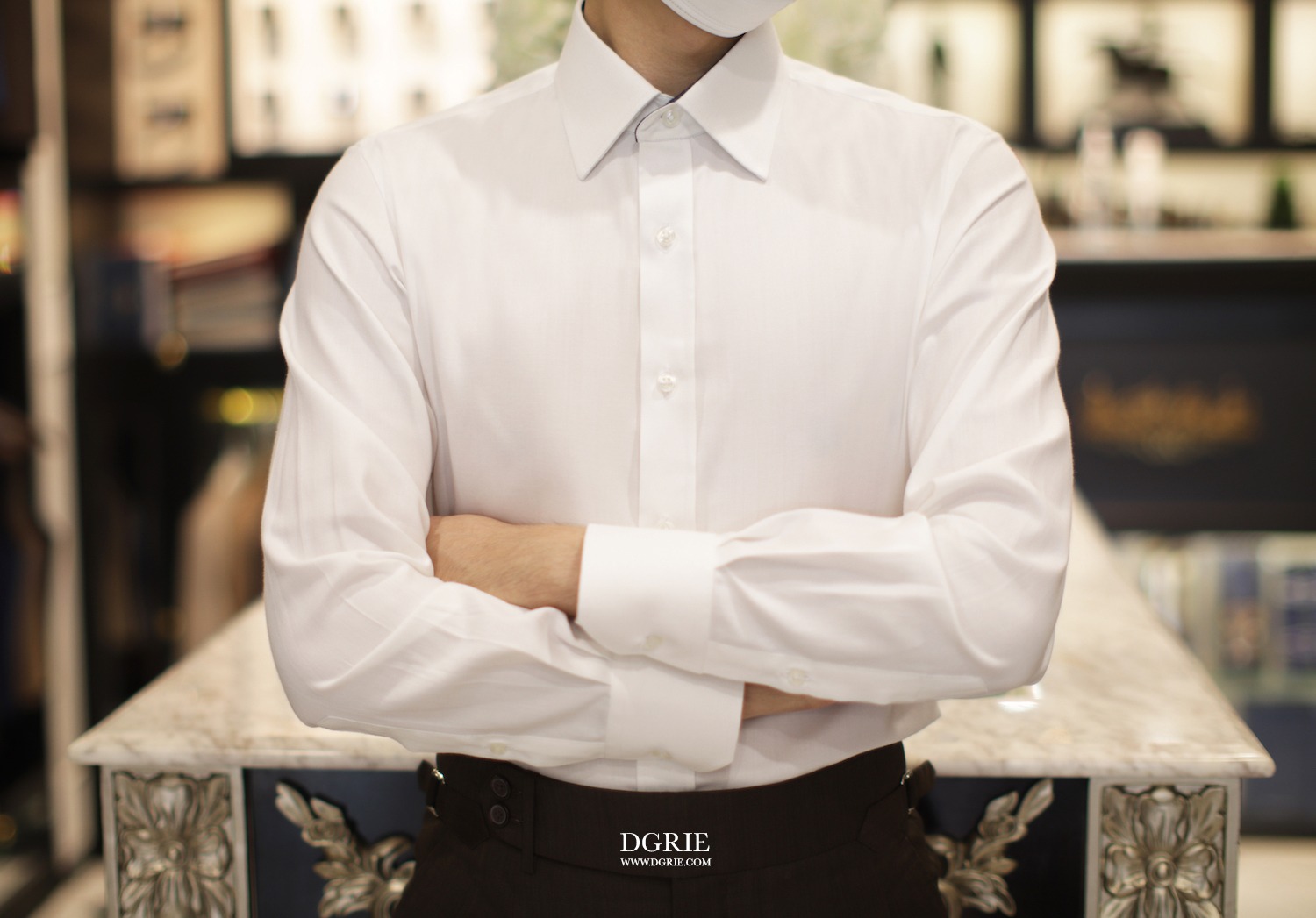 twill white cotton spread shirt dgrie 2