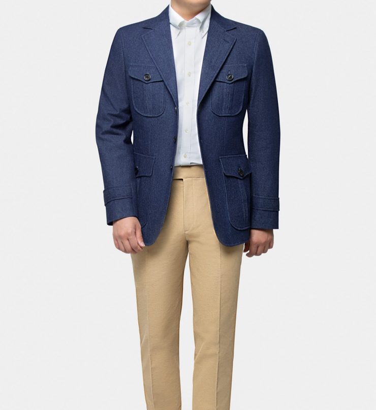 NAVY DENIM CLASSIC SAFARI JACKET 10 dgrie 7