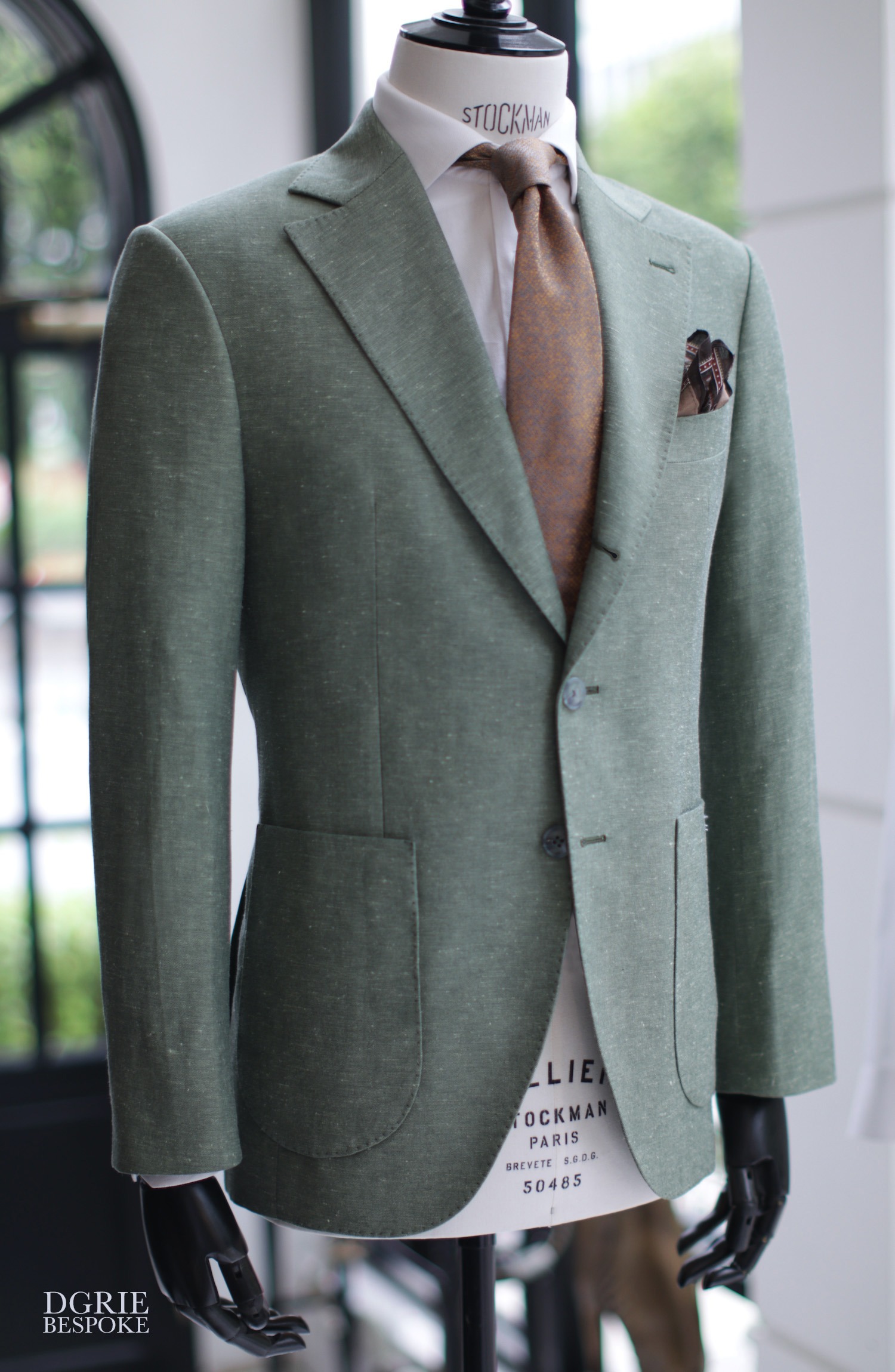dgrie bespoke green linen cotton blazer dgrie 1