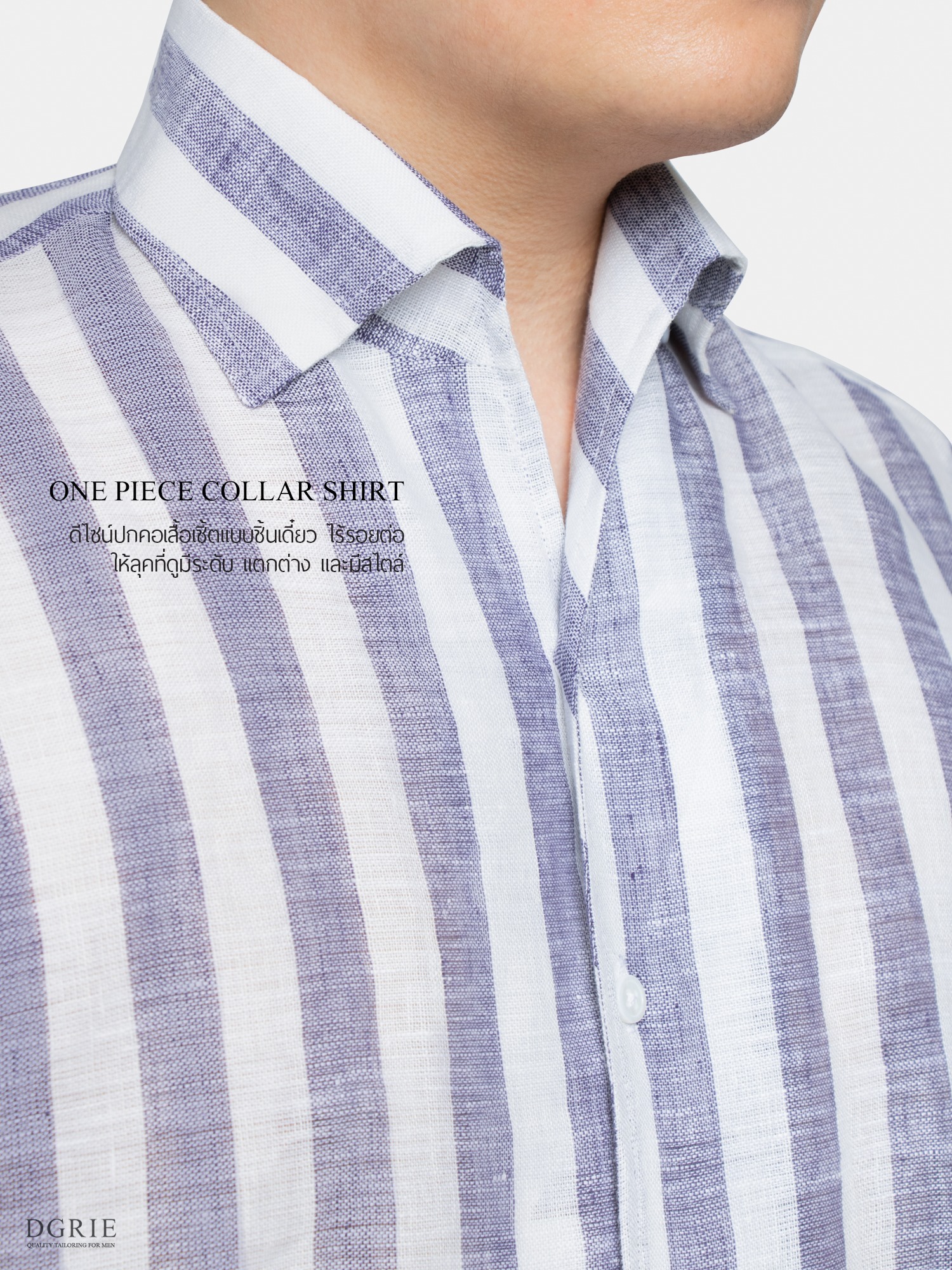 one piece collar linen shirt dgrie