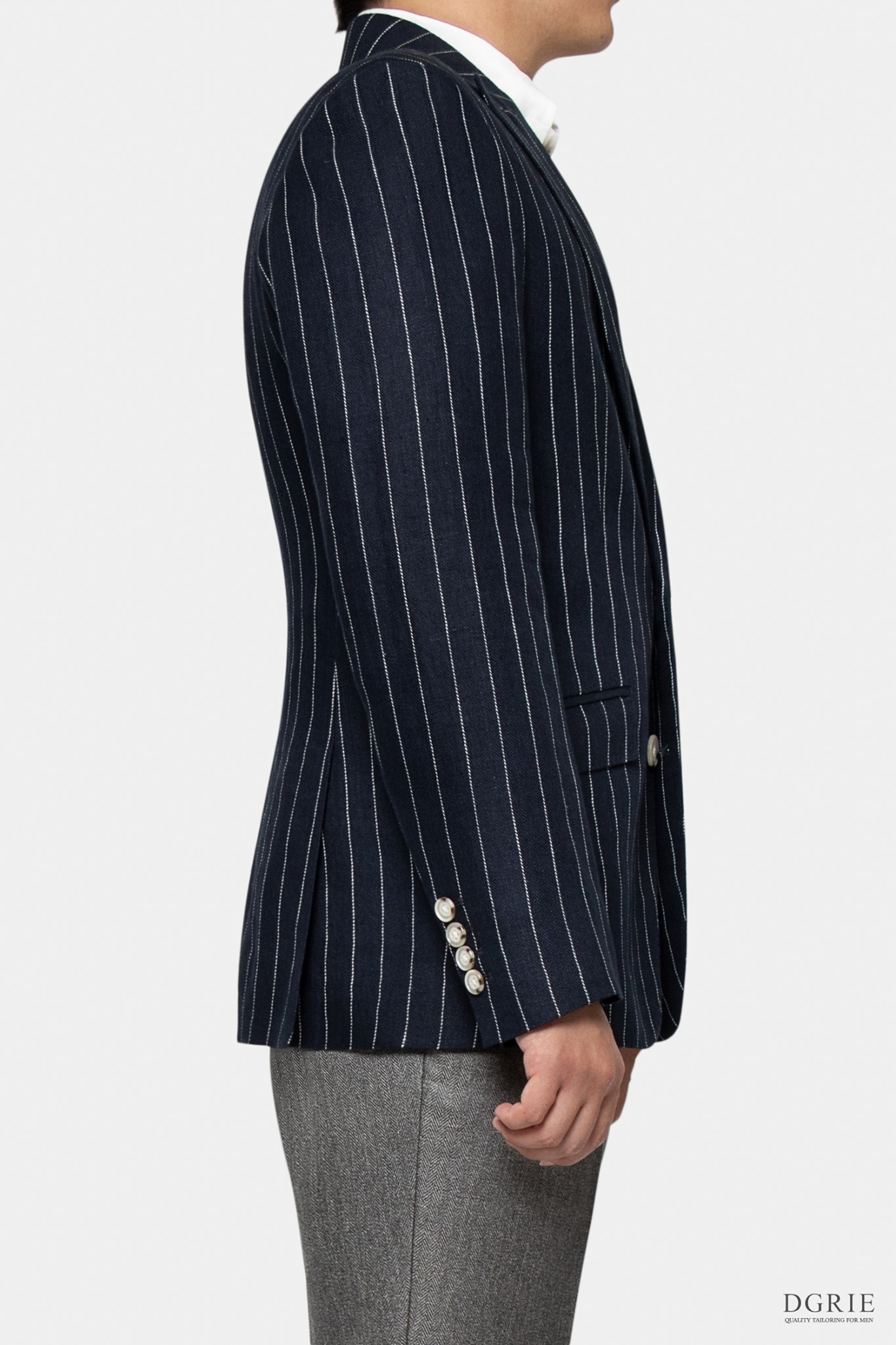 dgrie navy blue pistripe herringbone dgrie 4