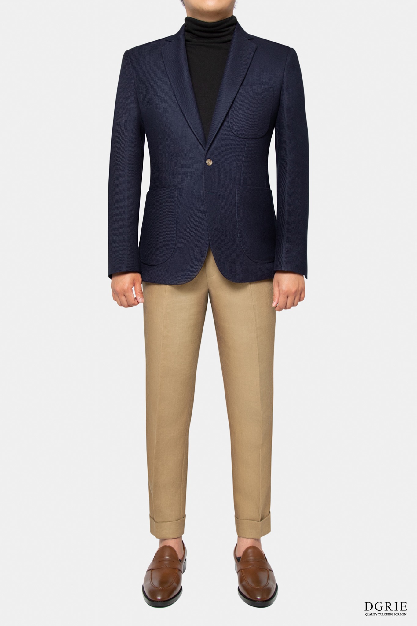 navy blue vintage flannel jacket dgrie 1