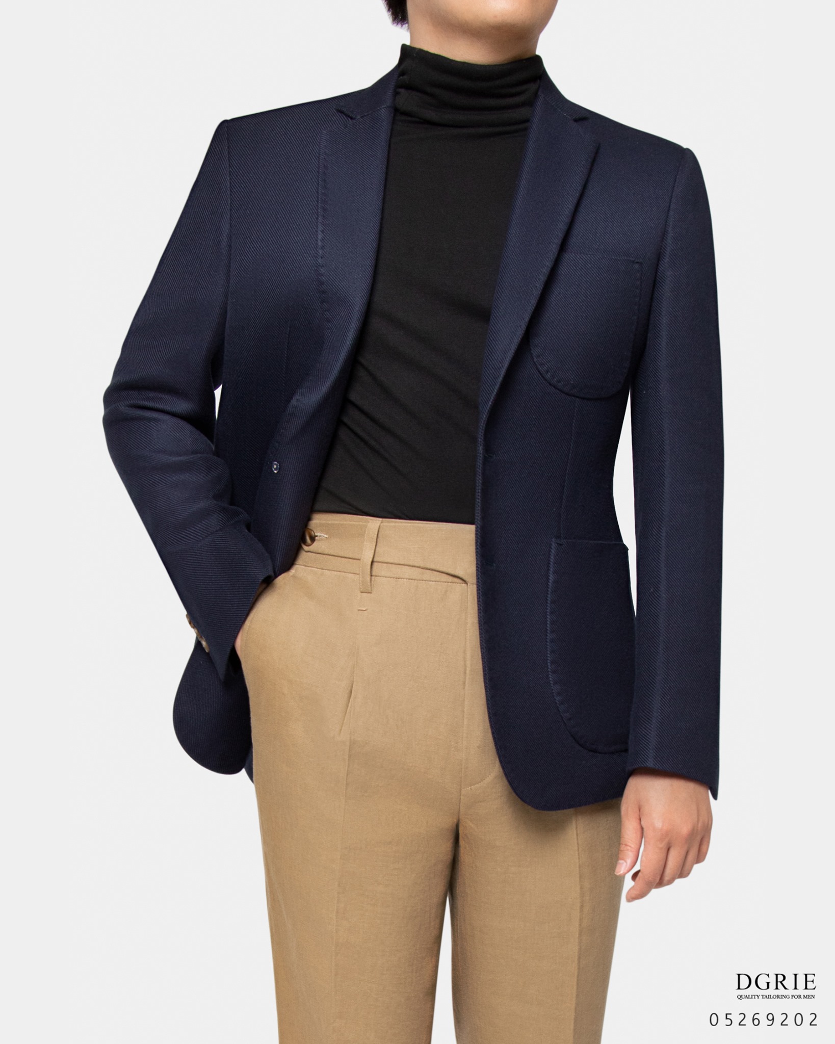 navy blue vintage flannel jacket dgrie 3