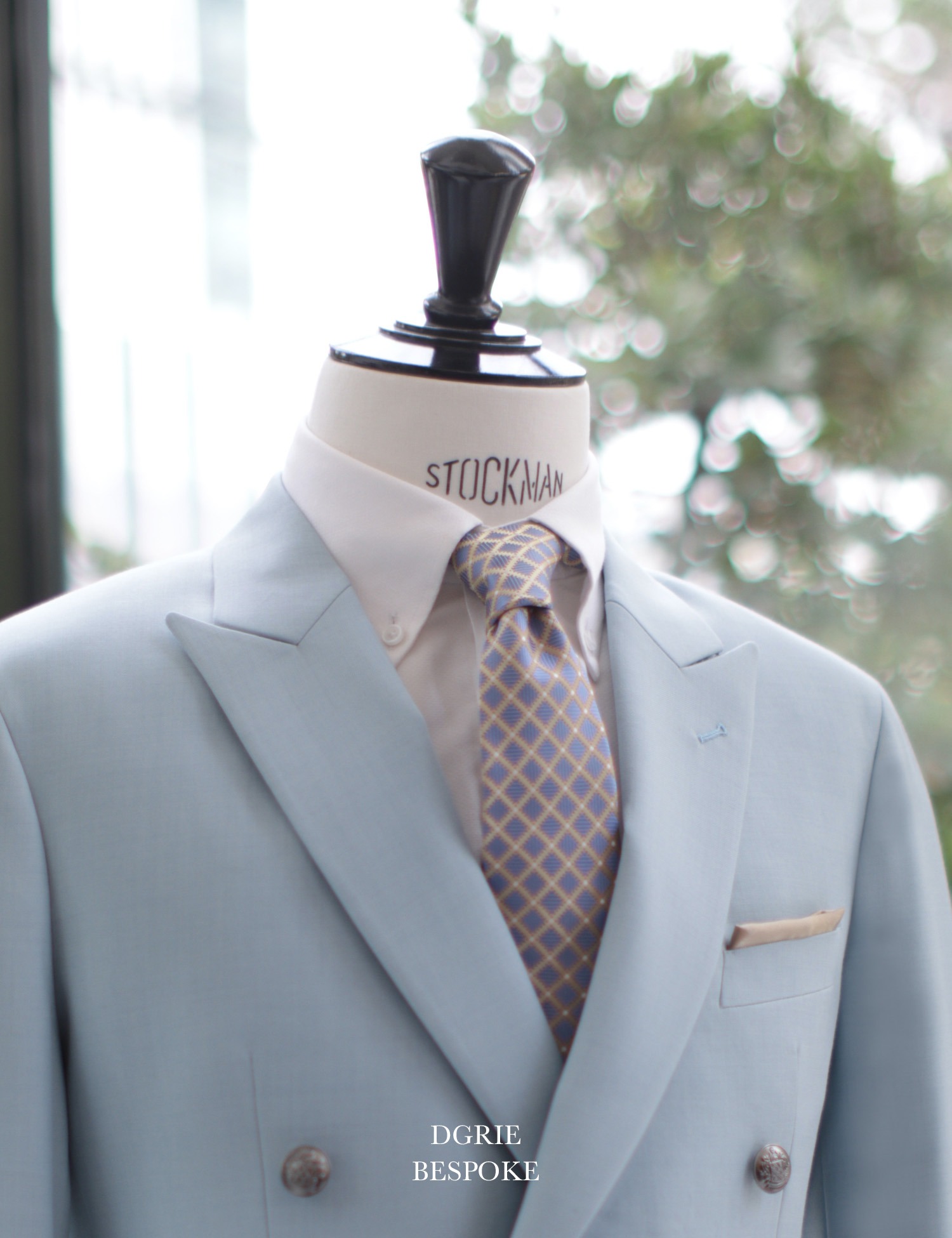 sky blue double breasted suit dgrie 3