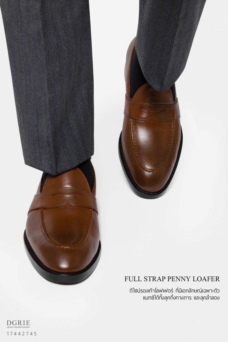 Cognac Full Strap Penny loafer : รองเท้าที่คลาสสิคในทุกโอกาส 22 cognac full strap penny loafer dgrie 6